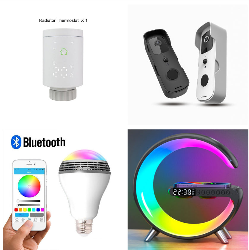 G-Shaped Smart LED Lamp – Bluetooth Speaker, Wireless Charger & Alarm Clock