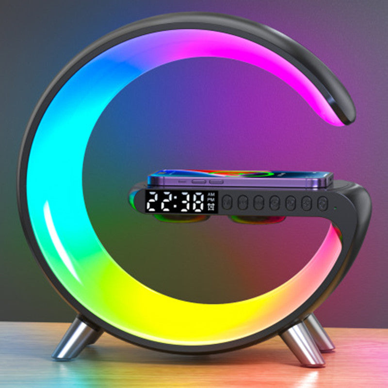 G-Shaped Smart LED Lamp – Bluetooth Speaker, Wireless Charger & Alarm Clock