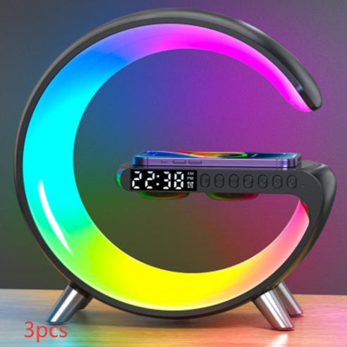 G-Shaped Smart LED Lamp – Bluetooth Speaker, Wireless Charger & Alarm Clock