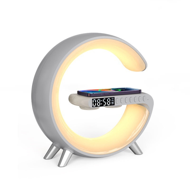 G-Shaped Smart LED Lamp – Bluetooth Speaker, Wireless Charger & Alarm Clock