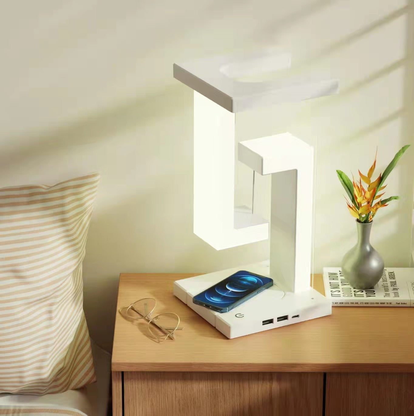 Magnetic Floating LED Lamp – Wireless Charging Smart Table Light
