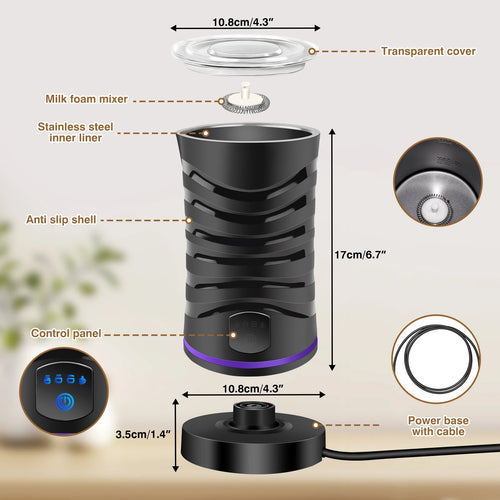 4-in-1 Electric Milk Frother & Steamer – Barista-Style Drinks at Home