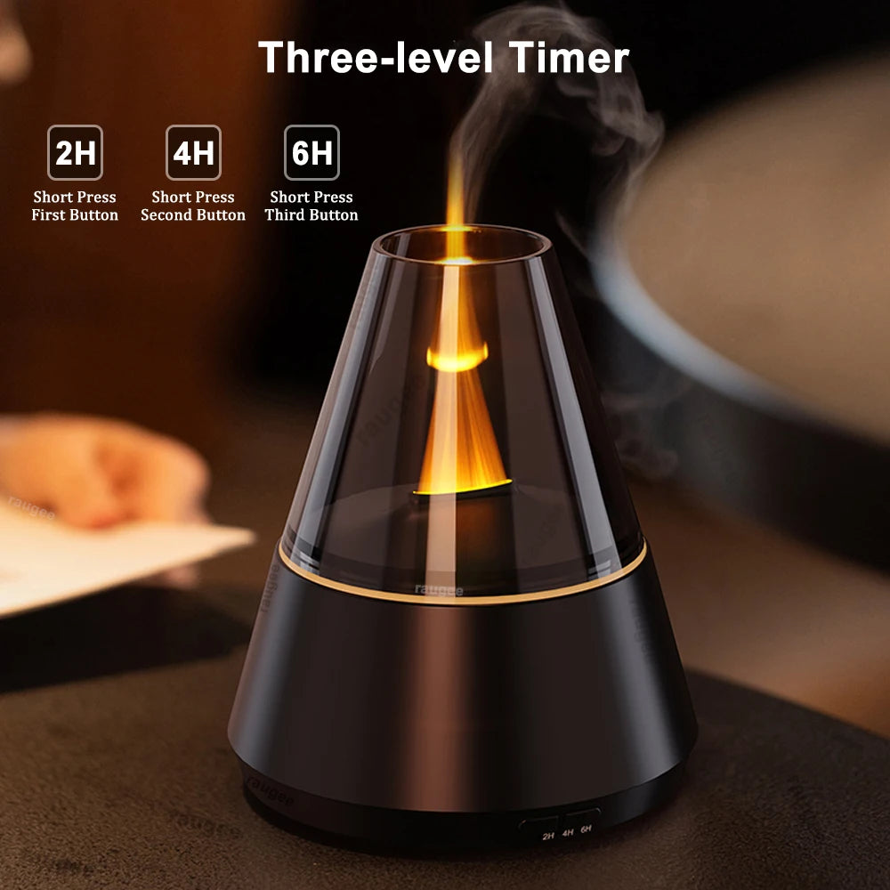 Air Humidifier Mini Flame Effect Aroma Diffuser – USB Humidifier with LED Night Light