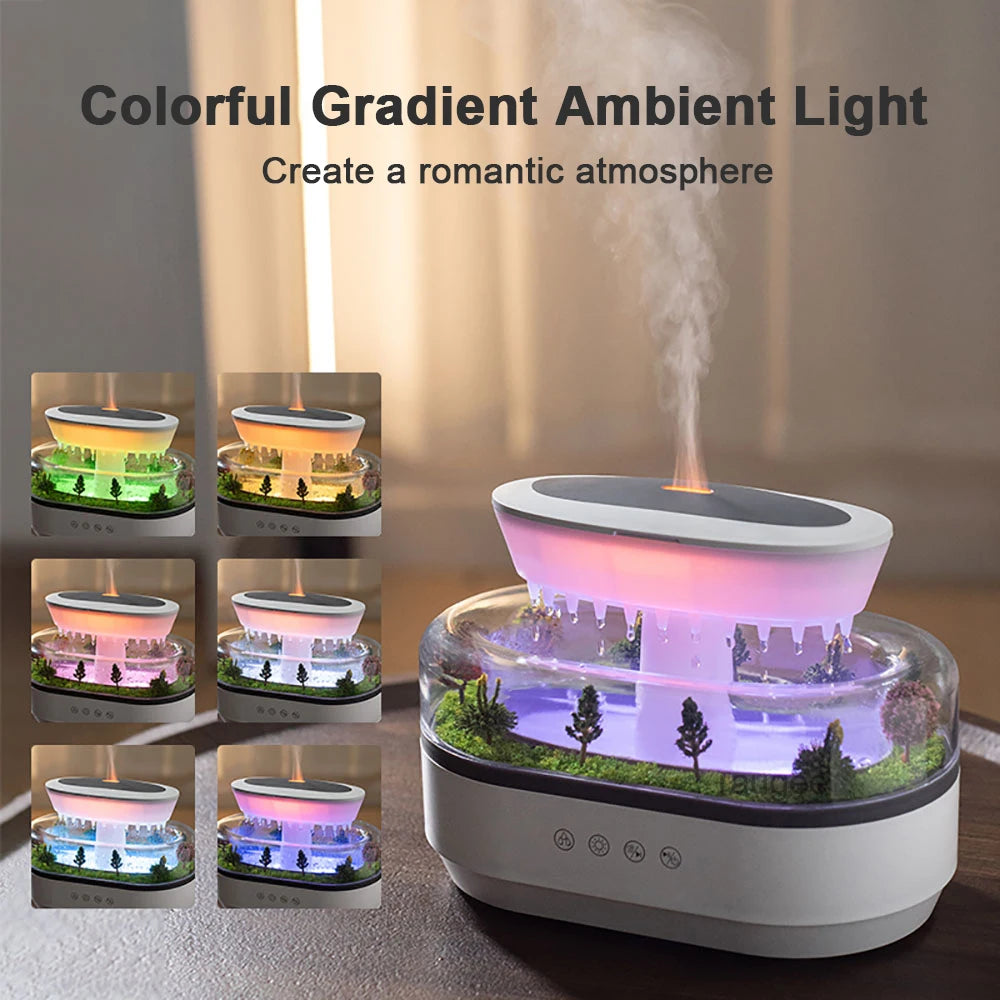 Raindrop Aroma Diffuser – Music Humidifier with LED Light Essential Oils Fragrance Aromatherapy  Colorful Light Air Humidifier