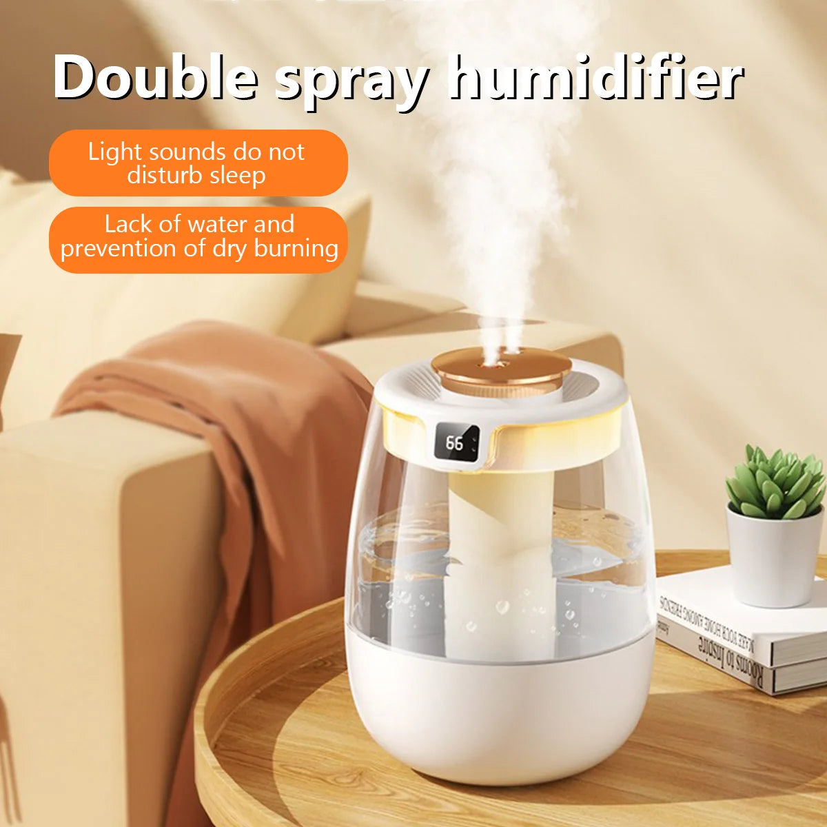 1300ML USB Air Humidifier – Double Spray Mist Aroma Diffuser Large Capacity Essential Oil