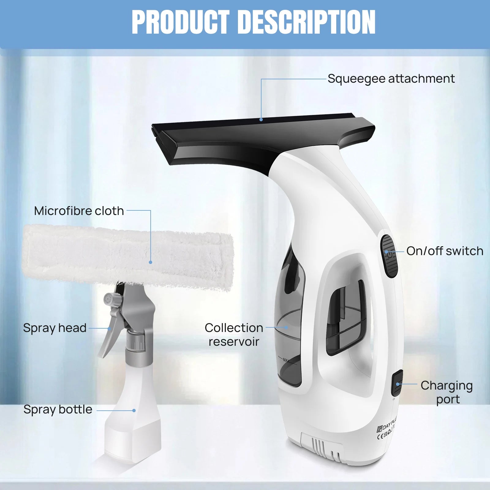 Cordless Window Vacuum Cleaner – Streak-Free Cleaning in Seconds