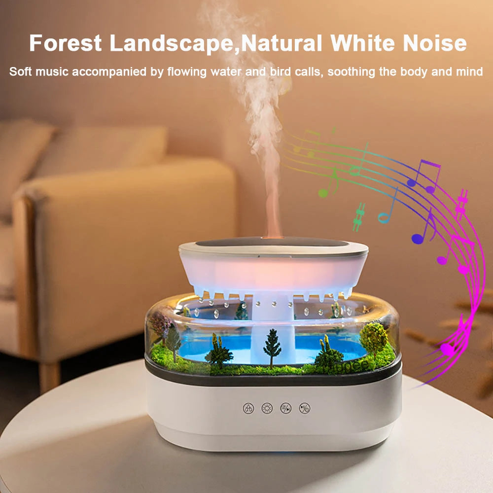 Raindrop Aroma Diffuser – Music Humidifier with LED Light Essential Oils Fragrance Aromatherapy  Colorful Light Air Humidifier