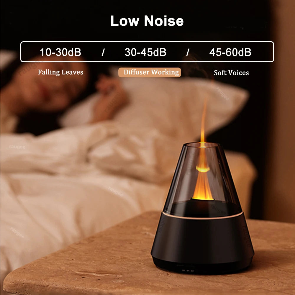 Air Humidifier Mini Flame Effect Aroma Diffuser – USB Humidifier with LED Night Light
