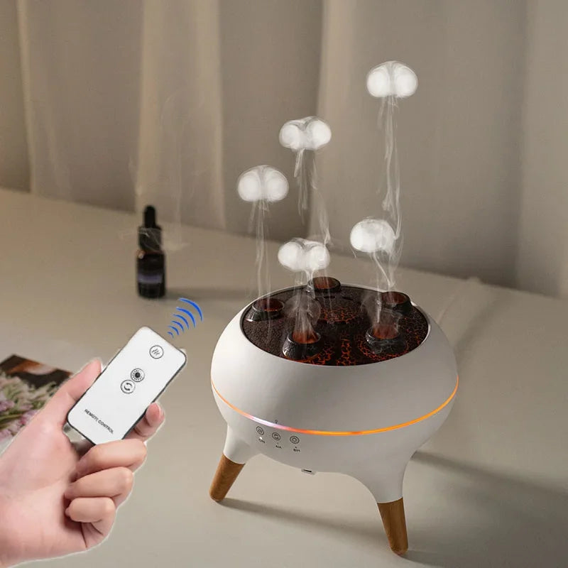 Jellyfish Air Humidifier – 250ml Aroma Diffuser with LED Lights & Remote Control