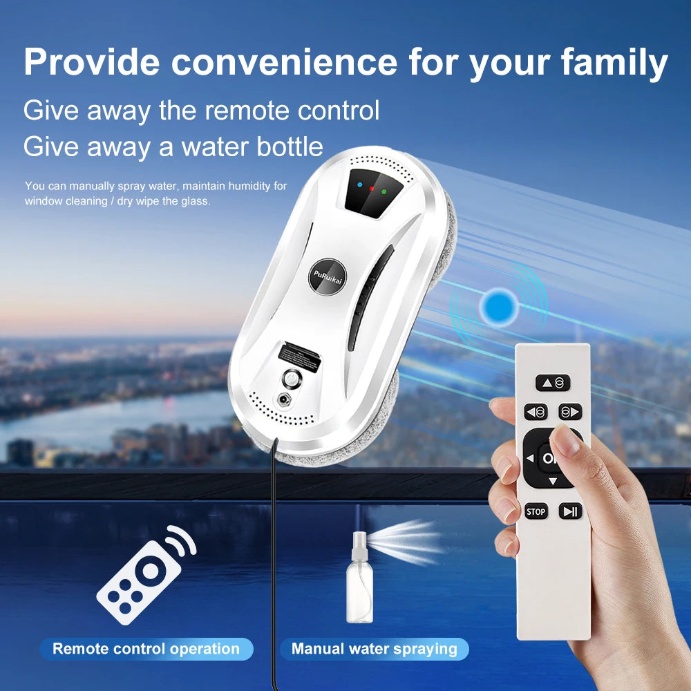PuRuiKai Ultra Thin Smart Window Cleaning Robot – Automatic Glass Cleaner with Remote Control