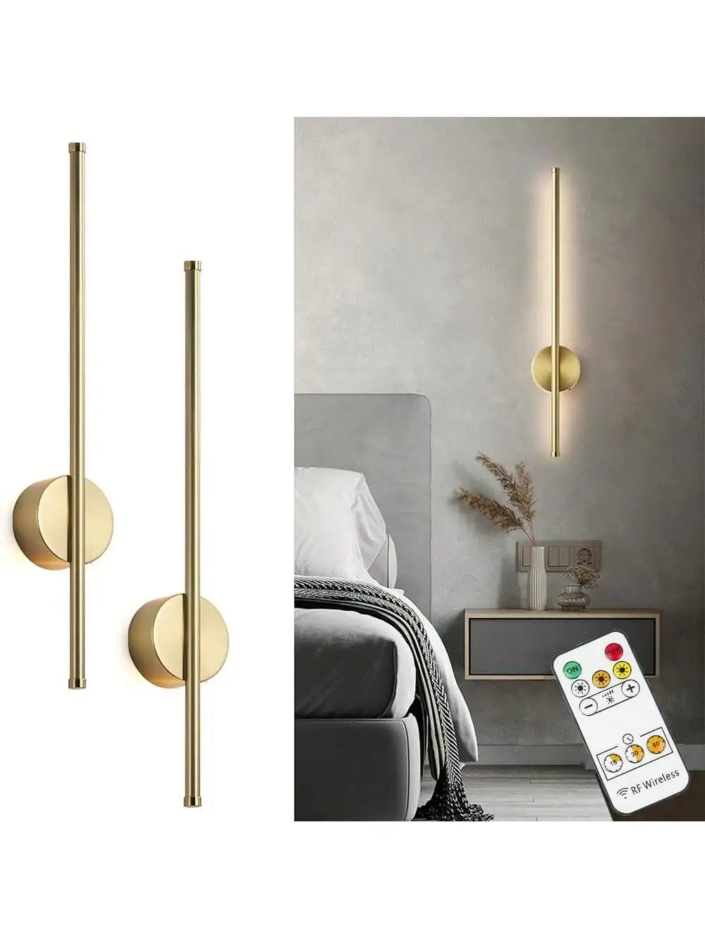 Rechargeable LED Wall Light – Wireless Modern Sconce with Remote Dimming