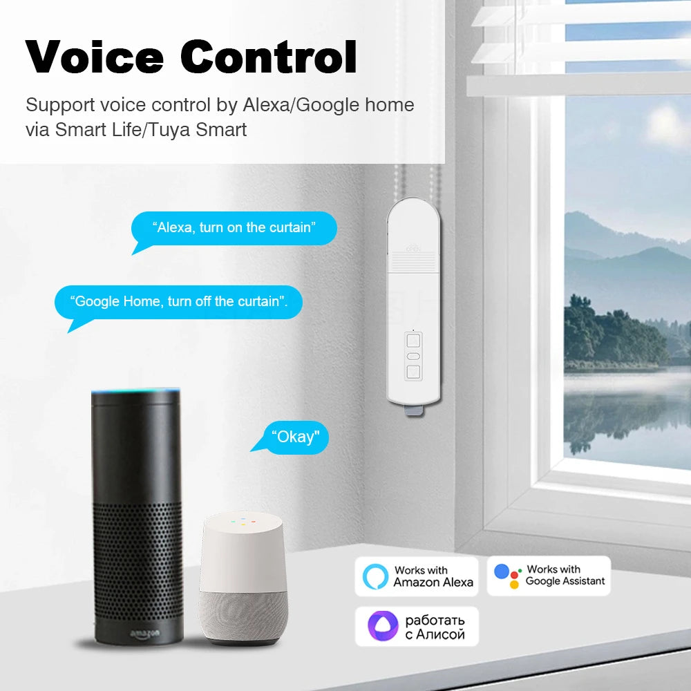 Smart Curtain Motor – Zigbee Automated Blinds with App & Voice Control