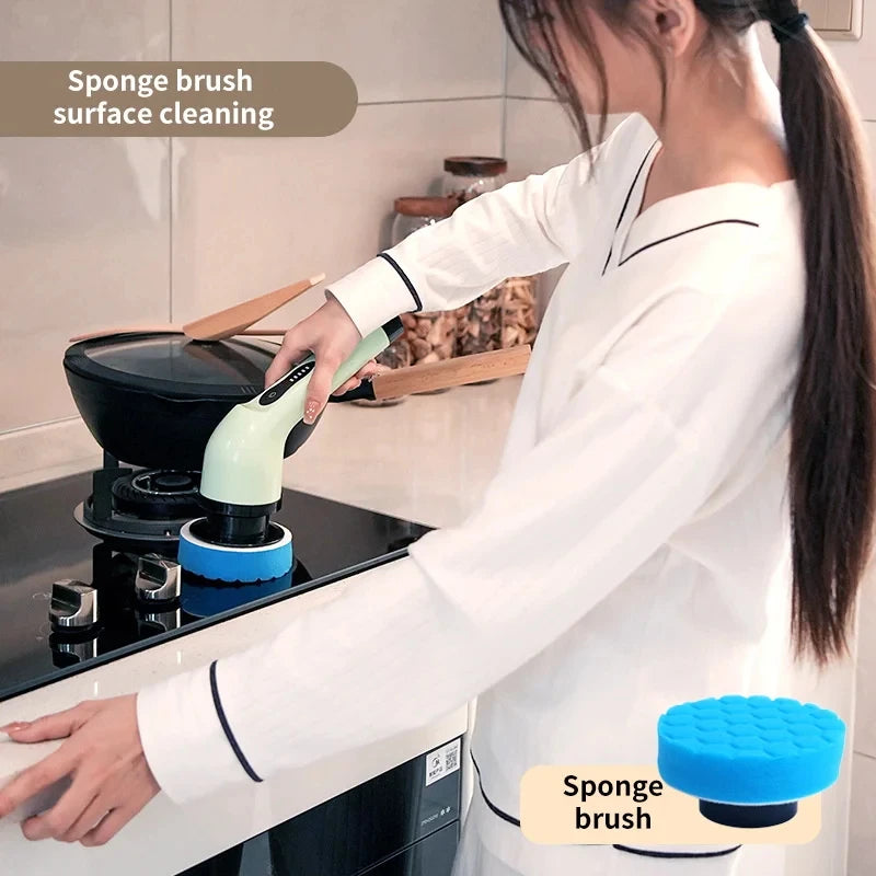 9-in-1 Electric Spin Cleaning Brush – Cordless Scrubber with Extendable Handle