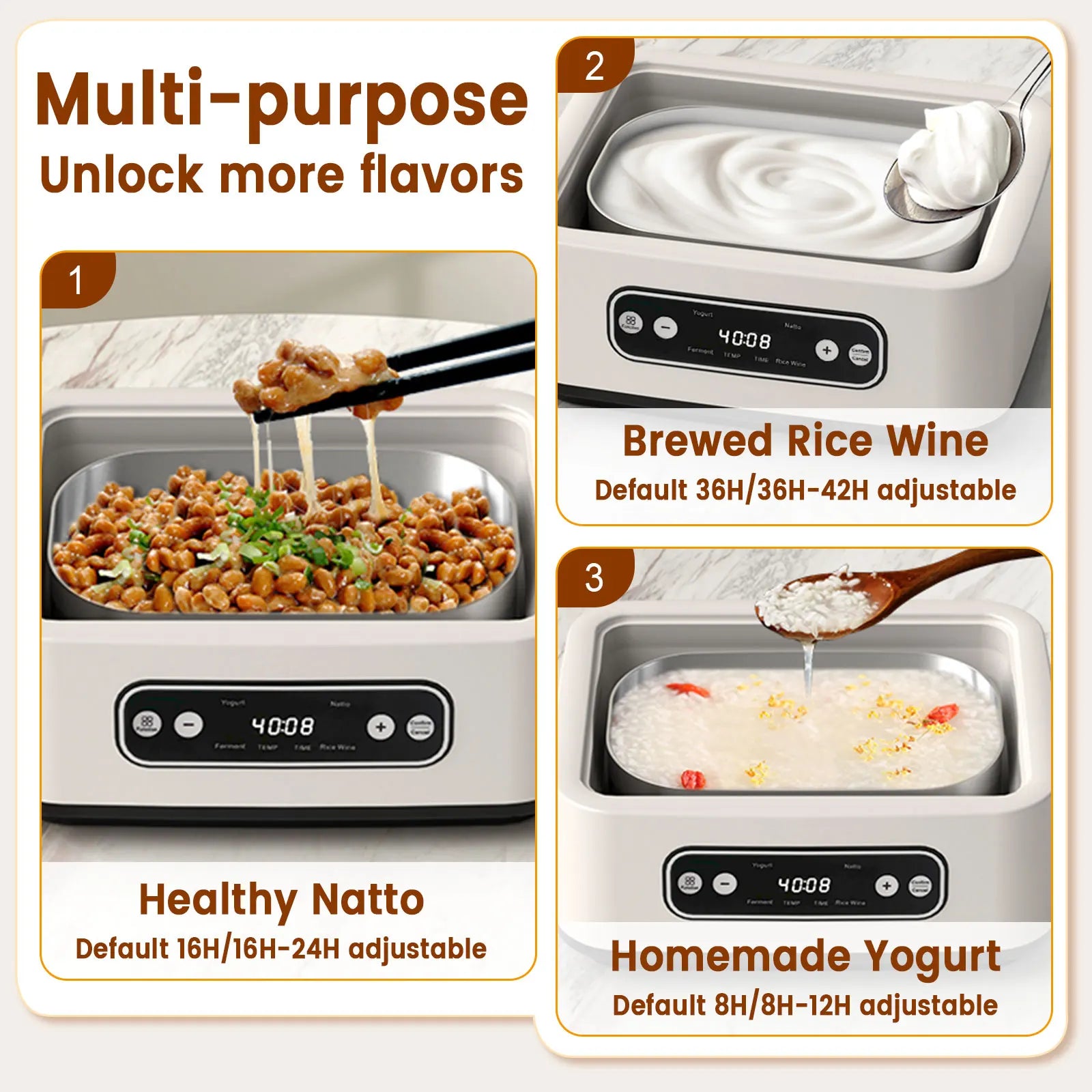 Probiotic Yogurt Maker – Automatic Fermentation Machine with Timer & Glass Jars