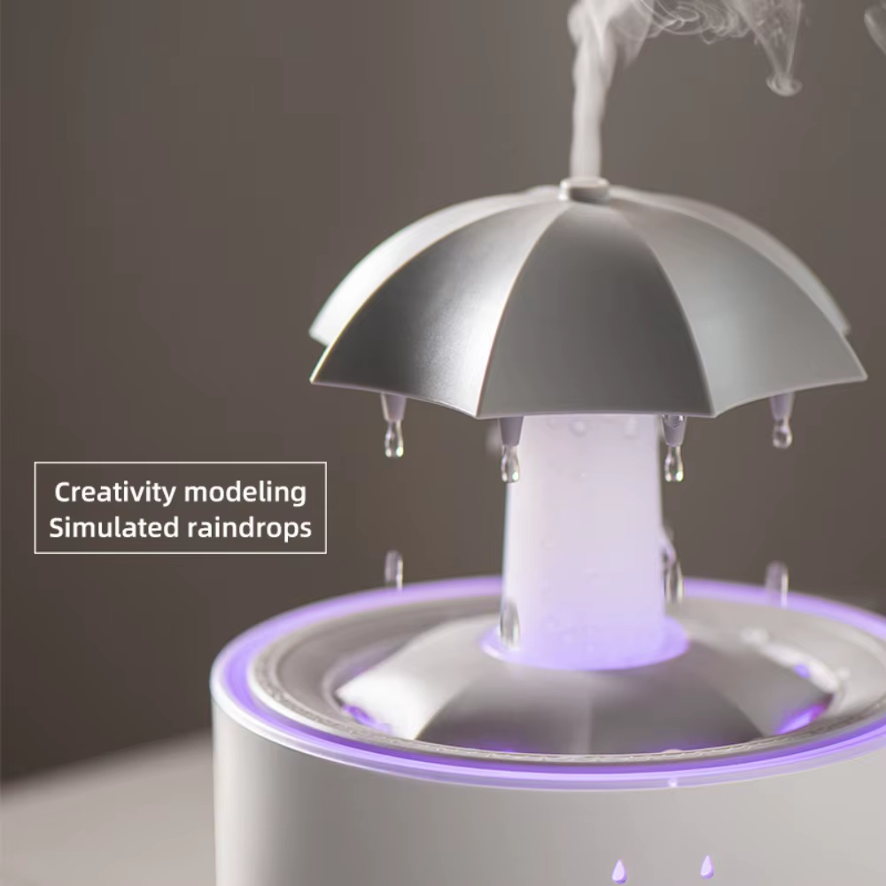 Umbrella Raindrop Air Humidifier with Colourful Night Lights & Aroma Diffuser